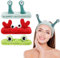 Apricitie Lot de 3 bandeaux de lavage du visage, bandeau de spa bandeau de maquillage corail polaire bandeaux élastiques escargot grenouille crabe bandeau pour le lavage du visage, le sport, la beauté
