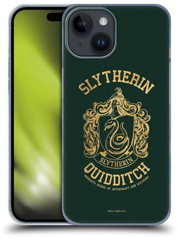 Head Case Designs Offizielle Harry Potter Slytherin Quidditch Deathly Hallows X Harte Rueckseiten Handyhülle Hülle Huelle kompatibel mit Apple iPhone 15
