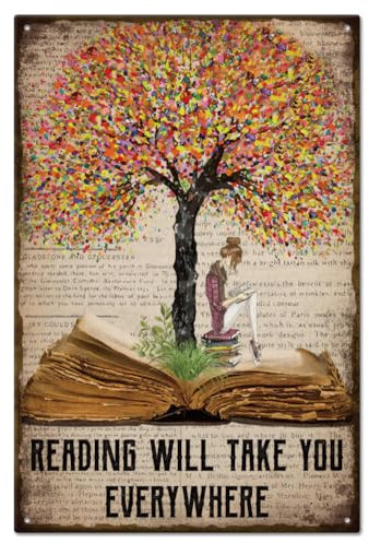 GLOBLELAND Vintage Read Theme Trees and Plants Metal Tin Sign For Garage Man Retro Personalized Signs Garden Cave Signs Art Plaque Poster Wall Decor for Home Kitchen Bar Club 8×12inch