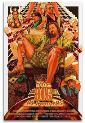 Leinwandposter The Big Lebowski, Raumdekoration, Poster für Schlafzimmer, Wohnzimmer, Wände, 30 x 45 cm, ungerahmt