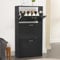 3 Drawer Shoe Storage Cabinet Pull Down Shoe Cabinet 3 Tier Shoe Rack Wooden Furniture Unit Cupboard Shoe Storage Organiser for Hallway Entryway, Living Rooms, Black, 60W x 24D x 118H cm