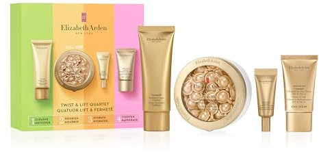 Elizabeth Arden, Twist&Lift: Advanced Ceramide 60 Kapseln + Purifying Cleanser 50ml + Ceramide Lift&Firm Eye Cream 5ml + Lift&Firm Day 15ml, Anti-Aging-Geschenkset, straffende und liftende Hautpflege