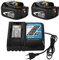 2 pezzi 18V 5.0Ah di Ricambio per Makita 18V Batteria + 3A Caricabatterie per DC18RCT per Makita BL1850B BL1850 BL1840 BL1830 BL1815 LXT-400 Batteria (nero bianco)