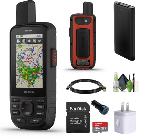 Garmin GPSMAP 67i Rugged Hiking GPS Premium Tecnología de satélite inReach de mano, mensajería bidireccional, SOS interactivo, paquete de mapeo con accesorios