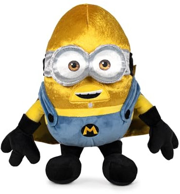 Famosa Softies 760024511 New Minions Super Hero aus dem Film Despicable Me 4, Minion-Spielzeug mit glänzendem Stoff, Plüschtier mit weicher Füllung, für Kinder ab 0 Jahren