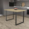 Vida Designs Mesa de Comedor de 4 plazas con Patas de Metal Negro en Forma de U, Mueble Moderno de Cocina y Comedor, (Roble)