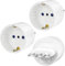 3 Stück Adapter Italien Steckdose, Deutschland auf Italien Reisestecker, Netzadapter 3er Pack DE to IT 2 Pin Europa 3 Italien Stecker Typ L Schuko Adapter EU auf Chile, weiß
