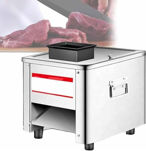 Stainless Steel Electric Meat Slicer - Automatic Fresh Meat Cutting Machine for Boneless Chicken Breast, Pork, and Soft Vegetables - Stable Operation - 15MM Slice Width