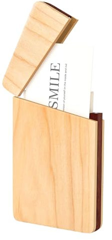 wellhouse Porte-cartes de visite en bois de noyer avec fermeture magnétique (érable)