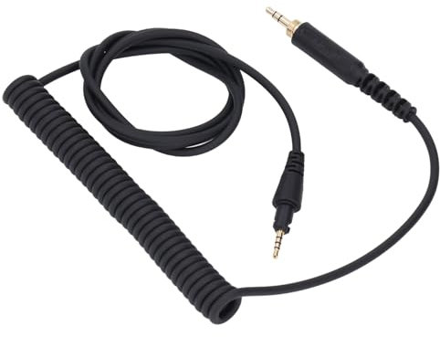 Plyisty Cable en Espiral para Pioneer DJ HDJ-CUE1 HDJ-CUE1BT HDJ-X5 HDJ-X7 HDJ-S7, Cable de Extensión de Repuesto de Cable de Audio, con Adaptador de 6,5 Mm