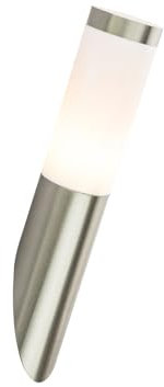 Moderne Außenwandleuchte aus Edelstahl in Silber, Höhe 39cm