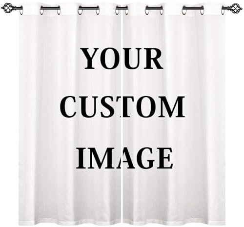 Outdoor-Vorhänge mit tropischem Blattdruck, personalisierbar, Sichtschutzvorhänge für Garten, Terrasse, Pergola, Pavillon, 2 Paneele, Ösen oder Stangentasche, schwarzes Gitter-Design