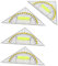 4 Stück Geodreieck mit Griff Geodreieck Flexibel Set,16cm Kunststoff Lineal Geo Dreieck Transparent Zeichendreieck Winkelmesser,Geodreieck Klein Groß zum Zeichnen für Studenten Büro Designer Malerei