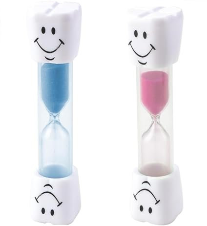 Juego de 2 Relojes de Arena con Sonrisas para Niños,Temporizador de Cepillado Dental Infantil,Relojes de Arena para Cocina, Oficina y Juegos, Temporizador Hourglass