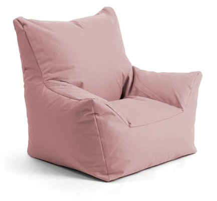 mokebo Kindersessel Outdoor 'Der Gartenzwerg', Sitzsack Kinder mit Füllung, auch als Lesesessel oder Sitzkissen fürs Kinderzimmer, Kindersitzsack oder Sessel für Kinder in Altrosa