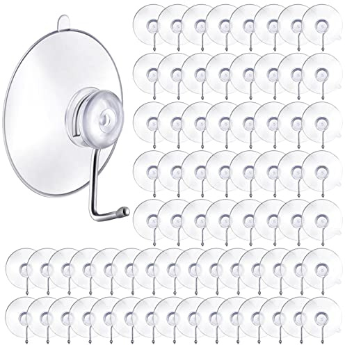 Unittype 240 Stück Saugnapf Wandhaken PVC Wiederverwendbare Klare Saugnäpfe mit Metallhaken Praktische Hängevorräte Ohne Nägel für Wand Tür Glas Fenster Küche Bad Dusche 45mm