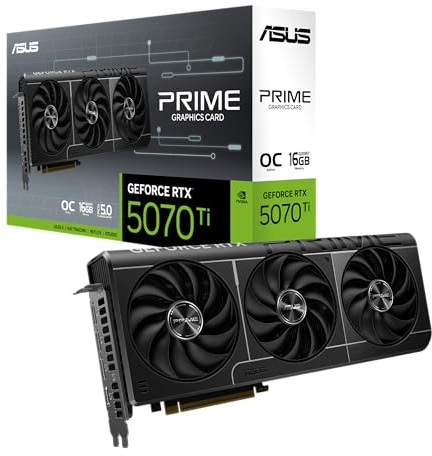 Asus Scheda grafica Prime GeForce RTX™ 5070 Ti OC Edition 16GB GDDR7 SFF-Ready (PCIe® 5.0, 16 GB GDDR7, HDMI®/DP 2.1, 2.5 slot, ventole Axial-tech, Dual BIOS)