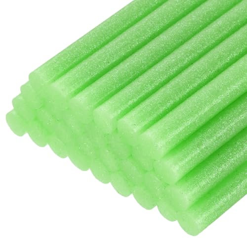 sourcing map 30pcs Mini Hot Glue Gun Sticks 7mm x 100mm High Sticky Small Hot Glue Sticks for Glue Gun, Glitter Fruit Green