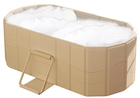 Bañera plegable, bañera portátil | Bañera de baño caliente o hielo Gran cubo aislado | Accesorio de baño familiar, bañera plegable para adultos