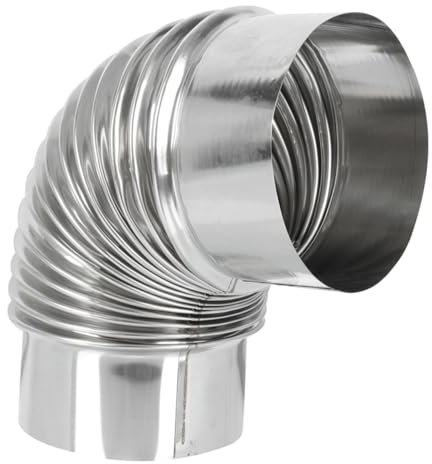 Artibetter Stove Chimney Extension Stainless Steel Elbow Flue Vent Hose for Stove Flexible
