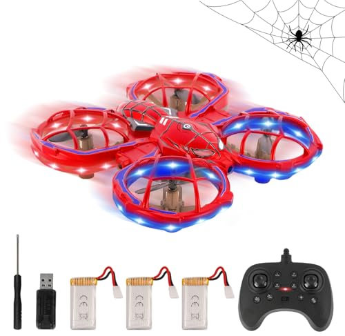 Mini drones jouets pour enfants de 6 à 10 ans, avion télécommandé pour enfants et débutants avec lumière LED, cadeau intérieur et extérieur pour garçons et filles.