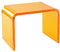 Moderner U-förmiger Beistelltisch aus klarem Acryl – Stilvoller Couchtisch mit abgerundeten Kanten für kleine Räume, ideal für Schlafzimmer- und Wohnzimmermöbel (32 x 23 x 23,5 cm, Orange)