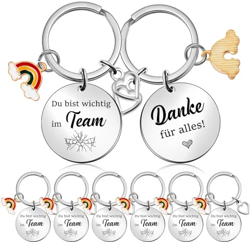 Tenare 20 Stück Schlüsselanhänger für Kollegen Team Abschied Geschenk | Du Bist Wichtig im Team, Danke für Alles, Dankeschön Geschenk, Abschiedsgeschenk für Jobwechsel Ruhestand Weihnachten
