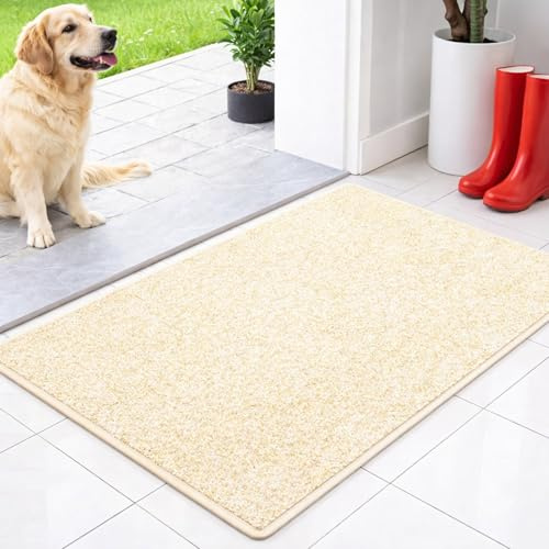 casa pura Schmutzfangmatte innen 137 x 210 cm Beige - rutschfeste Maschinenwaschbare Fußmatte - Türmatte Sauberlaufmattestürmatte - Fussmatte für Hund - Haustür & Flur - NASA