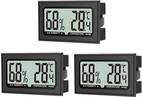 Lot de 3 thermomètres hygromètres numériques pour l'intérieur, le bureau, le salon, la chambre à coucher