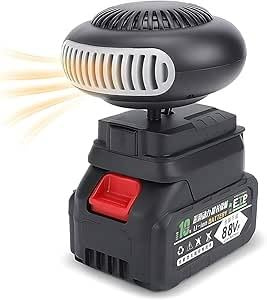 Kcolic Riscaldatore Batteria, Riscaldatore Portatile Ricaricabile 12000 mAh E 170 W con 2 Porte USB, Riscaldatore per Auto, Antiappannamento, per Esterni Black