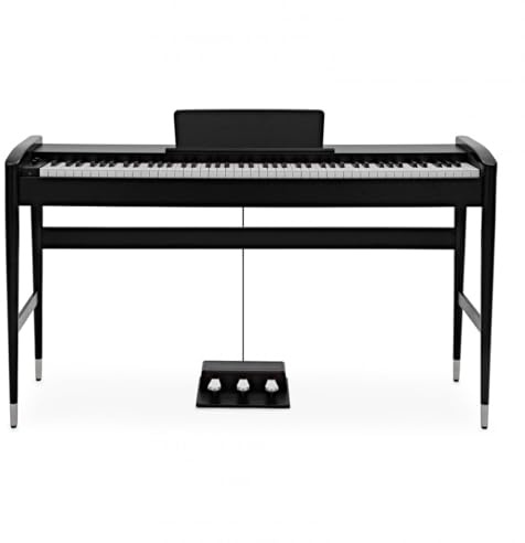 Keynote Digitales Bühnenpiano 88 Tasten mit Bluetooth, Mattschwarz | 88 Vollständig Gewichtete Hammermechanik-Tasten, 40 Presets vom DREAM-Motor, Holz, Drei Pedale, Mattschwarz