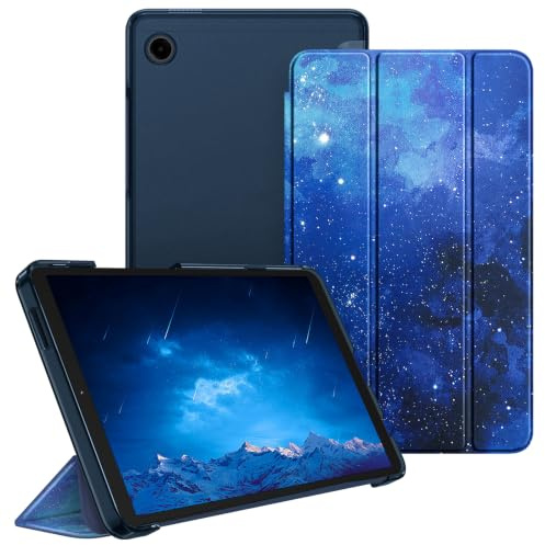 Fintie Hülle für Samsung Galaxy Tab A11 8,7 2025/ Tab A9 8.7 Zoll | Schlank Tablet Schutzhülle mit Dreifach-Ständerfunktion, Transluzente Rückseite, Sternenhimmel