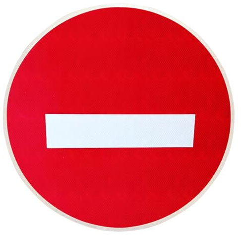 Panneau « Sens interdit » panneau de signalisation routière en aluminium de 1,5 mm haute visibilité et réfléchissant panneau circulaire rouge pour routes parkings (Rouge, 50cm)