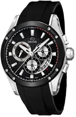 JAGUAR Uhrenmodell J688 / 1 aus der Special Edition Kollektion, 45 mm Gehäuse mit schwarzem Kautschukarmband für Herren J688/1