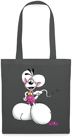 Spreadshirt Diddl Diddlmaus Coole Pose Stoffbeutel, One size, Graphite
