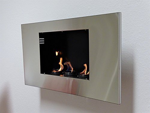 Ethanol- und Gelkamin Kamin Wandkamin Srm-Design Edelstahl Breite 65cm / inklusive 3 Brennstoffdosen