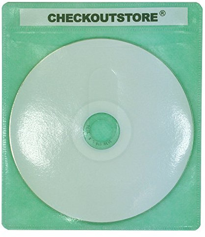CheckOutStore (400 PREMIUM CD Double-sided Storage Plastic Sleeve (Green)