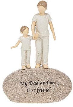 Shudehill Giftware Angels My Dad and My Best Friend Sentimental Pebble Gift, Traditional/Pastel