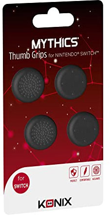 Konix Mythics Pack de 4 appuie-Pouces antidérapants pour joysticks Console Nintendo Switch - Noir