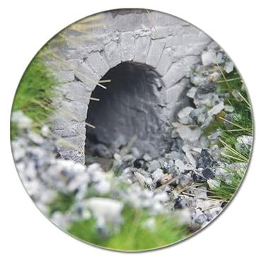modellbahn-exklusiv Juweela 28285 - Wasserdurchlass Bachbrücke Flussbrücke klein, Ziegel grau, 4 Stück, Spur H0, 1:87