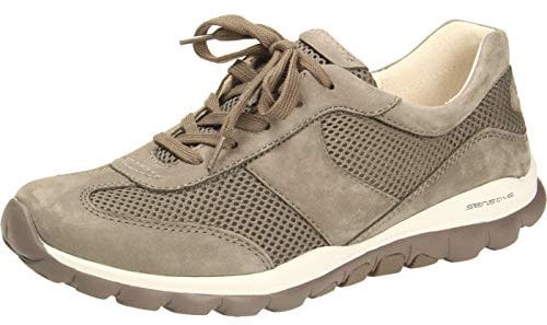 Gabor Damen Low Top Sneaker, Frauen Schnürhalbschuhe,Wechselfußbett, schnürschuh sportschuh Freizeit Halbschuh strassenschuh,fumo,39 EU / 6 UK