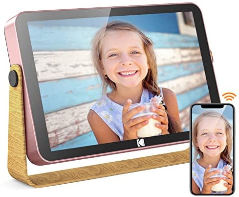 KODAK Digitaler Bilderrahmen 10 Zoll WLAN Digitale Bilderrahmen mit Akku, 1280x800 IPS HD Touch Screen,32GB Speicher, Teilen Sie Foto Video mit Familie und Freunden via Smart Elektronischer Fotorahmen