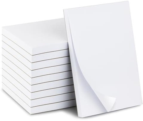 KitchenDine 10 Pack Note Pads 4x6 | 100 Sheets Per Memo Pad | Server Note Pads | Scratch Pads for Writing | White Blank Notepads in Bulk | Small Notepad | Paper Pads for To Do Grocery List