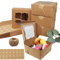 Gbateri 30 Pieces 6 inch Kraft Cake Boxes with Window, Brown Bakery Boxes, Cookie Box with Display, Brownie Boxes, Cardboard Food Boxes Treat Gift Boxes with Stickers for Cupcakes Pastries Donuts