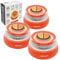 KRASER KR4V16NP3 Pack 3 Luz Carretera Naranja, Holomogada DGT LED Intensidad, Baliza Luminosa de Emergencia Imantada, Autónoma, Pilas Incluídas, Compacta Linterna con Colgador