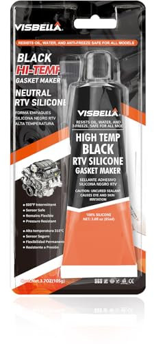 Visbella Neutral RTV Guarnizione Elettrica, Olio & Acqua, Antigelo Flessibile, Guarnizione Silicone per la Riparazione di Motori ad Alta Temperatura (Nero)