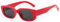 WDZAYXC Vintage rechteckige Sonnenbrille für Damen und Herren, modische Retro-Brille mit quadratischem Rahmen, Brille mit UV400-Schutz(Rot/Grau)