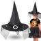 ZXYue Halloween Hexenhut, Hexenhut Deko Halloween Hexe Hut Schwarz Hexenhut Cosplay Kopfbedeckung,Hexenhut Spitzmütze Halloween Themenpartys für Erwachsene Kinder Halloween Cosplay Geschenk