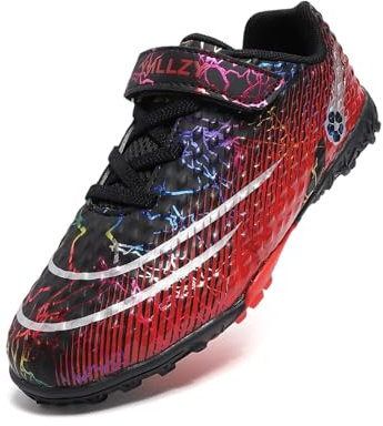 YHLLZY Boys Football Boots Kids Astro Turf Trainers Sports Shoes Profession Competition Outdoor Athletic Sneakers Black 3UK