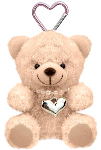 YJUBAOA Porte-clés ours en peluche doux en forme d'ours en peluche pour voiture, marron, Small